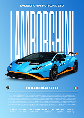 Lamborghini Huracán STO Car Poster