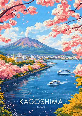 Kagoshima with Sakurajima Volcano