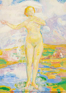 Nude Figure in a Dreamlike Landscape