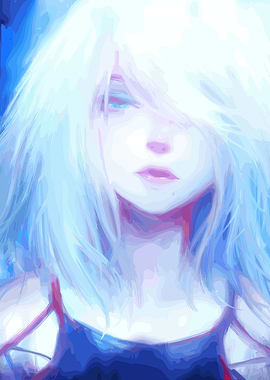 Anime Girl with White Hair