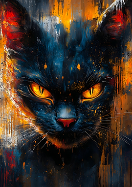 Abstract Black Cat