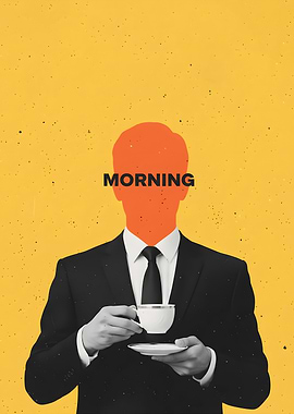 Man in Suit with Coffee Cup