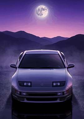 90s 300ZX JDM Sports Coupe Midnight Poster