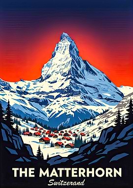 The Matterhorn Switzerland Vintage Poster
