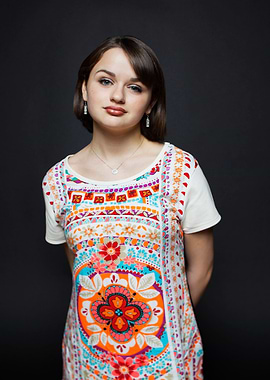 joey king in Colorful Boho Dress