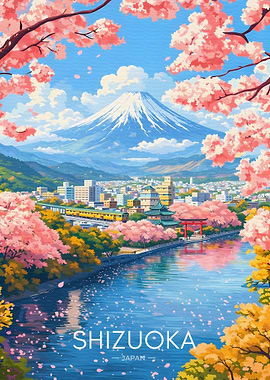 Shizuoka Japan Cherry Blossoms Mount Fuji
