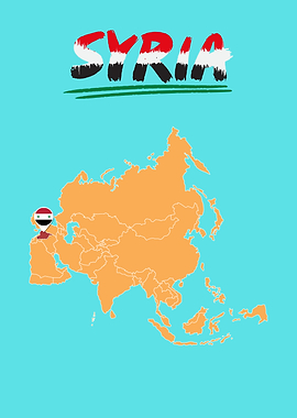 Syria Map and Flag