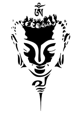Buddha Face with Om Symbol