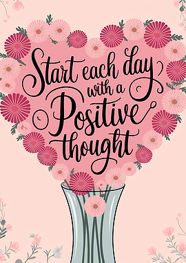 Heart of Flowers with Inspirational Quote