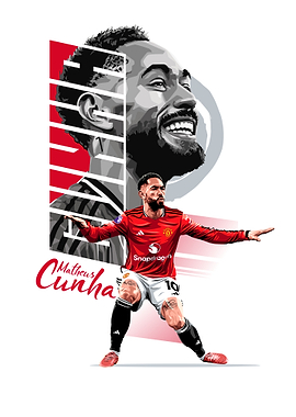 Matheus Cunha Manchester United Illustration
