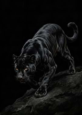 Black Panther on a Rock