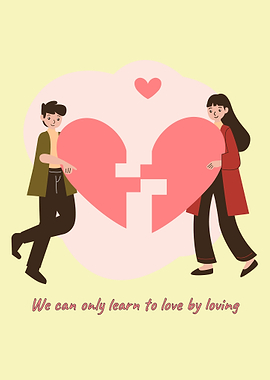 Couple holding a broken heart