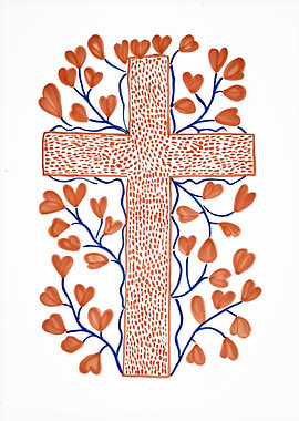 Cross with Floral Embellishments