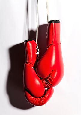 Red Boxing Gloves Hanging
