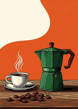 Coffee Maker and Cup