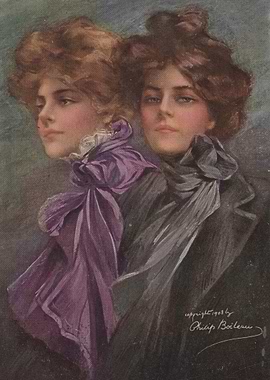 Two Women with Elaborate Hairstyles