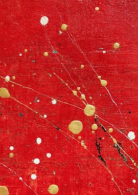 Abstract Red Splatter Painting