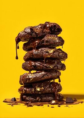 Stack of Chocolate Chip Cookies with Drizzle