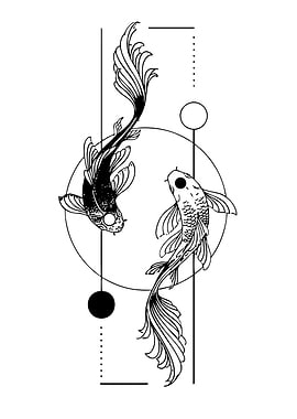 Yin Yang Koi Fish Tattoo Design