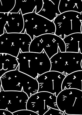 Cute Black Cats Pattern
