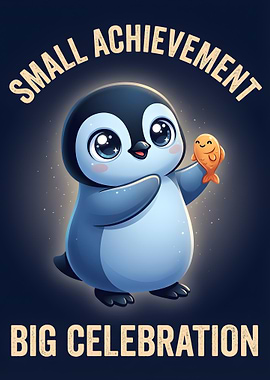 Cute Penguin with Fish