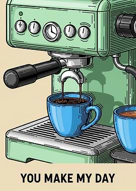 Espresso Machine Brewing Coffee