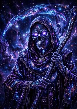 Cosmic Grim Reaper With Scythe