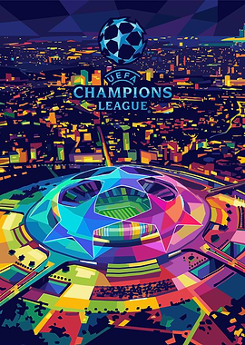 UEFA Champions League Stadium at Night