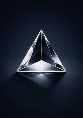 Crystal Pyramid on Dark Background