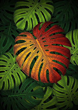 Monstera Leaf Gradient