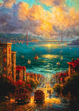 San Francisco Cable Cars and Golden Gate Bridge