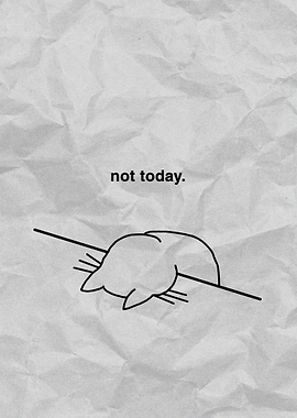 Cat saying not today