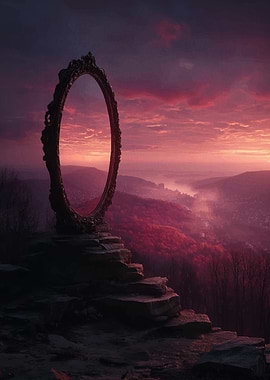 Mystical Mirror Portal at Sunset