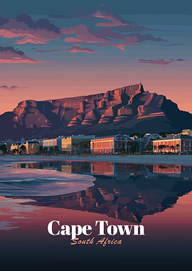 Cape Town Sunset Reflection