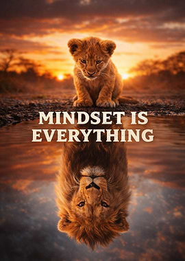 Lion Cub Reflection Inspirational Quote