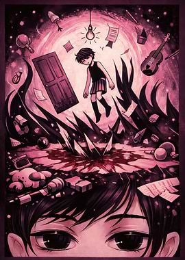 Surreal Dreamscape with Floating Figure