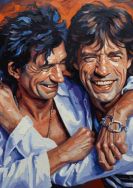 Mick Jagger and Keith Richards Painting