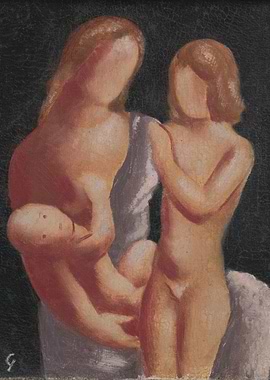 Mother and Children Painting