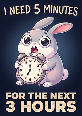 Funny Bunny Needs More Sleep