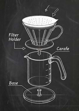 Pour-over coffee maker diagram