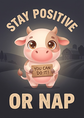 Cute Cow with Inspirational Message