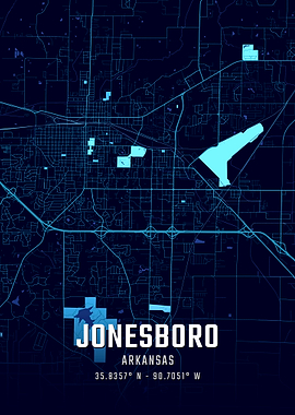 Jonesboro Arkansas Midnight City Map
