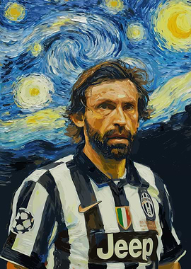 Andrea Pirlo in Starry Night Style