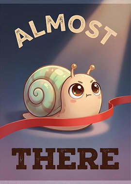 Cute Snail Reaching the Finish Line