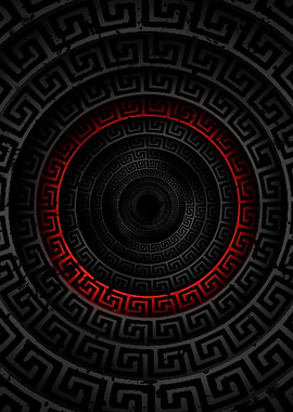 Abstract Greek Key Spiral