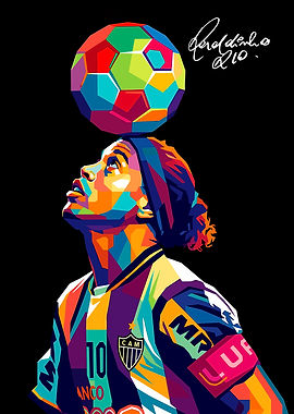 Pop Art Portrait of Ronaldinho