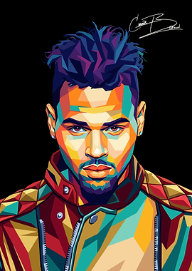 Chris Brown Pop Art Portrait