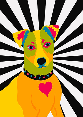 Vibrant Pop Art Dog Portrait