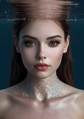 Mermaid emerging from water