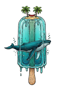 Whale and Tropical Island Popsicle